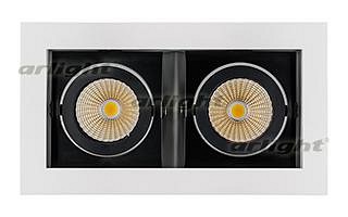 Встраиваемый светильник Arlight  CL-KARDAN-S180x102-2x9W Warm (WH-BK, 38 deg)
