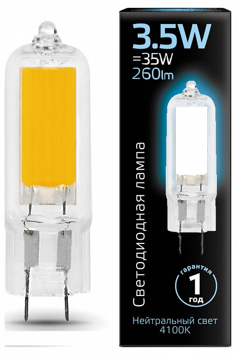 Лампа светодиодная Gauss LED G4 G4 3.5Вт 4100K 107807203