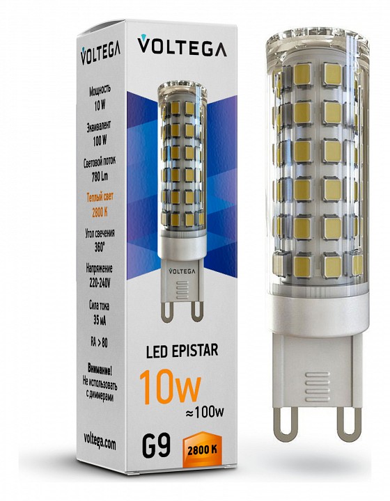Лампа светодиодная Voltega 703 G9 Вт 2800K VG9-K1G9warm10W