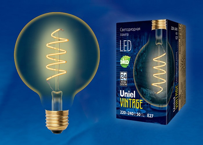 Лампа светодиодная Uniel Golden LED-G95-4W/GOLDEN/E27/CW GLV21GO