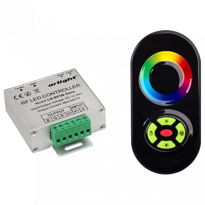 Контроллер-регулятор цвета RGB с пультом ДУ Arlight LN-RF5B LN-RF5B-Sens Black (12-24V,180-360W)