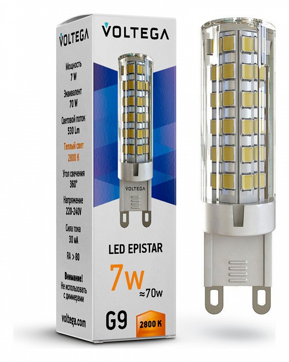 Лампа светодиодная Voltega 703 G9 Вт 2800K VG9-K1G9warm7W