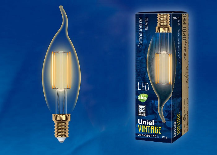 Лампа светодиодная Uniel Golden LED-CW35-5W/GOLDEN/E14 GLV21GO
