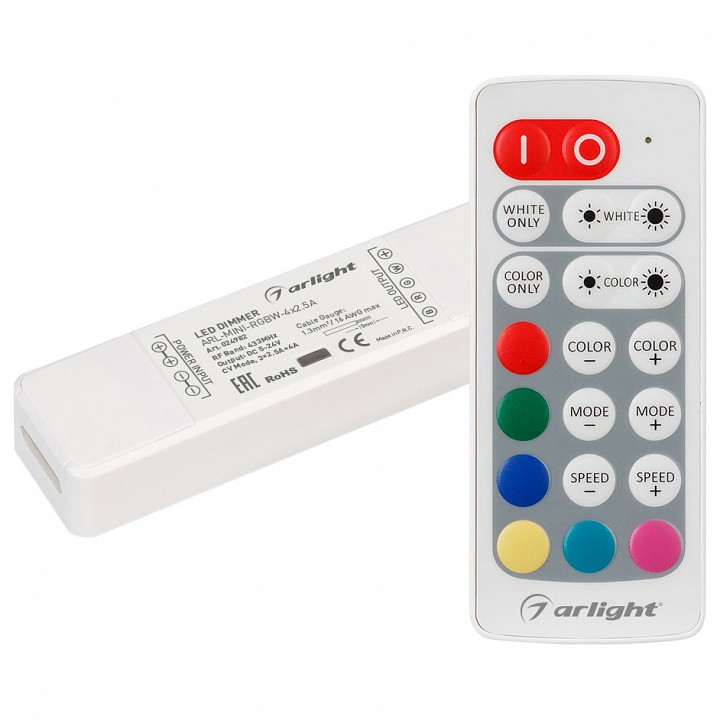 Контроллер-регулятор цвета RGBW с пультом ДУ Arlight ARL-MIN ARL-MINI-RGBW-4x2.5A (5-24V, RF ПДУ 20кн)